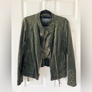 BNCI faux suede motto jacket